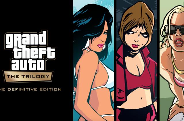 An ad for GTA Trilogy with three scantily clad ladies. 