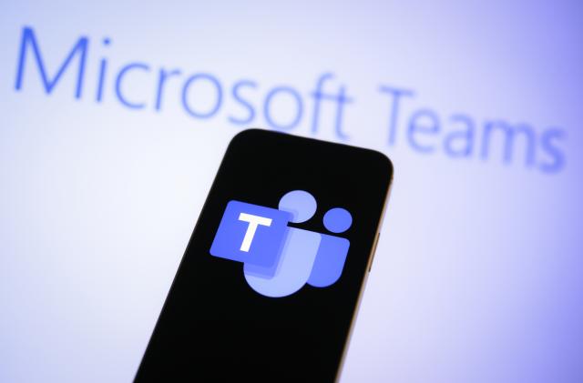 The Microsoft Teams logo is seen in this photo illustration in Warsaw, Poland on 25 January, 2023. Several Microsoft services were unable to be reached by tens of thousands around the world on Wednesday accroding to Downdetector.The outage was caused, according to Microsoft by a network change. Services affected included Outlook, Teams and Xbox Live. (Photo by Jaap Arriens/NurPhoto via Getty Images)
