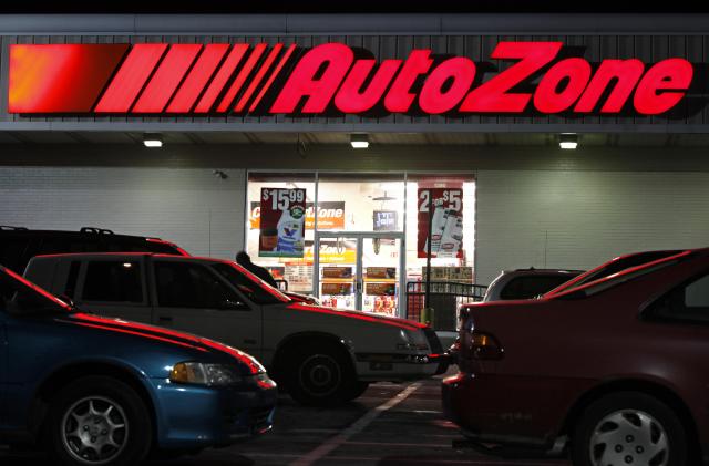FILE - In this file photograph taken Dec. 7, 2009, the entrance to an AutoZone automotive parts store, is shown in Philadelphia. AutoZone Inc. said Tuesday, Sept. 21, 2010, its profit rose almost 14 percent as the weak economy lifted sales of do-it-yourself auto repair parts. (AP Photo/Matt Rourke, file)
