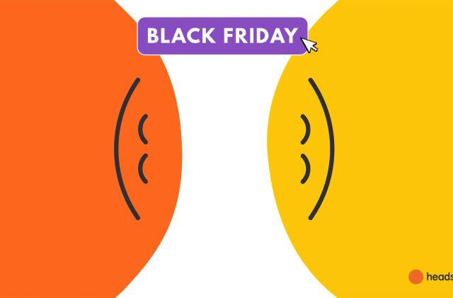 The Headspace happy heads are next to a black friday logo. 