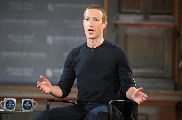 FILE - Mark Zuckerberg speaks at Georgetown University, on Oct. 17, 2019, in Washington. Meta CEO Mark Zuckerberg will kick off the tech giant’s Connect developer conference on Wednesday, Sept. 27, 2023, with a focus on virtual and augmented reality and artificial intelligence.