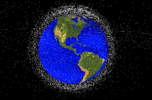 A NASA visualization of debris in low-Earth orbit
