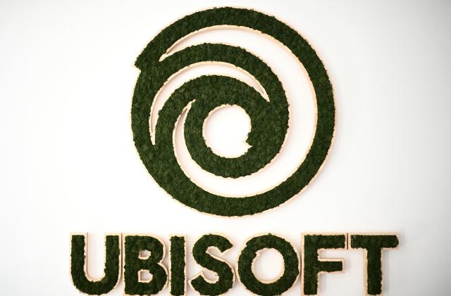 This photograph taken on October 3, 2023 shows the Ubisoft logo at the Ubisoft studio in Bordeaux, southwestern France. World capital of wine, Bordeaux has become a stronghold of French video games, as evidenced by the release on October 5, 2023 of the last chapter of the "Assassin's Creed" saga, developed for the first time in Ubisoft's local studios. (Photo by Christophe ARCHAMBAULT / AFP) (Photo by CHRISTOPHE ARCHAMBAULT/AFP via Getty Images)